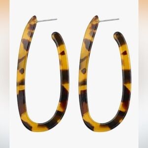 Tortoise Shell Acrylic Hoop Earrings # 16